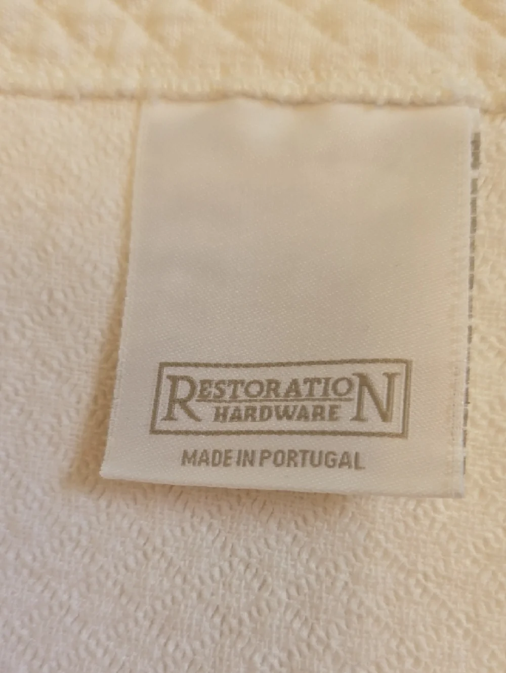 Restoration Hardware WHITE Diamond Matelasse Shower Curtain